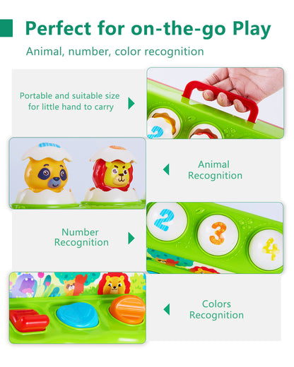wowohage Interactive Animal Pop‑Up & Hammering Toddler Toy with Light & Sound – Early Learning Music Toy (12+ Months)