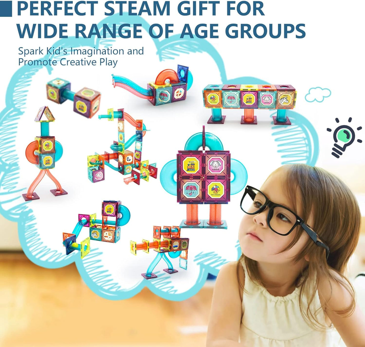 wowohage Magnetic Building Blocks Set – 101PCS STEM Creative Educational Toy for Kids (Ages 3+)