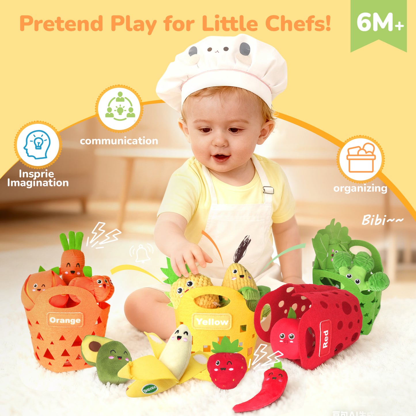 Baby Sensory Toys for Toddlers - Music & Light Pop-Up Animal Hammer Play